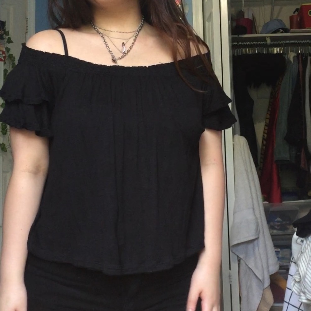 Off the shoulder black top